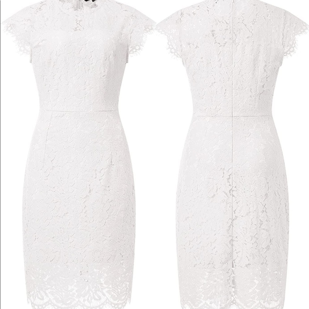 Women's Sleeveless Lace Floral Elegant Cocktail Dress Crew Neck Knee Length